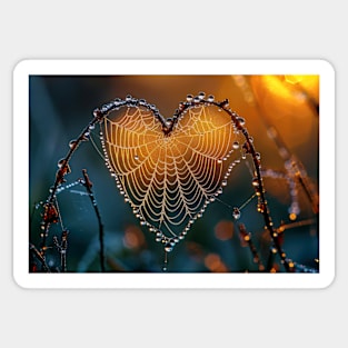 A Spider Web in the Shape of a Heart - Jigsaw Puzzle Sticker